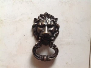 6.73" Solid Brass Lion Door Knocker | Brass Door Knocker | Vintage door Knocker - Picture 1 of 5