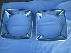 DODGE VAN HEADLIGHT SURROUND TRIM BEZELS SPORTSMAN TRADESMAN Stainless 1974-1978 - Picture 1 of 9