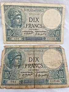 Bank of France 1925 & 1924 - 10 Francs X2 - Picture 1 of 10