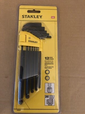 STANLEY 0-69-257 Ball End Hexagon Key Set, 12 Piece (1/16 - 3/8in) STA069257 new - Image 1 of 4
