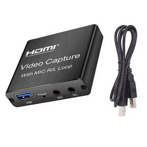New 1080P Video Capture Card 4K Screen Record Game Streamer Device MIC R/L Loop - Picture 1 of 13