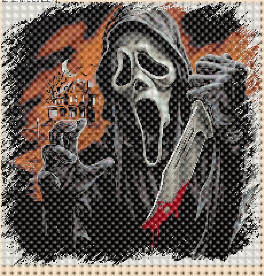 Halloween Horror   541 - 3a Cross stitch chart FlowerPower37-uk - Image 1 of 1