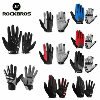 ROCKBROS Bicycle Full Finger Cycling Gloves Touch Screen Riding MTB Bike Gloves - Image 1 of 4