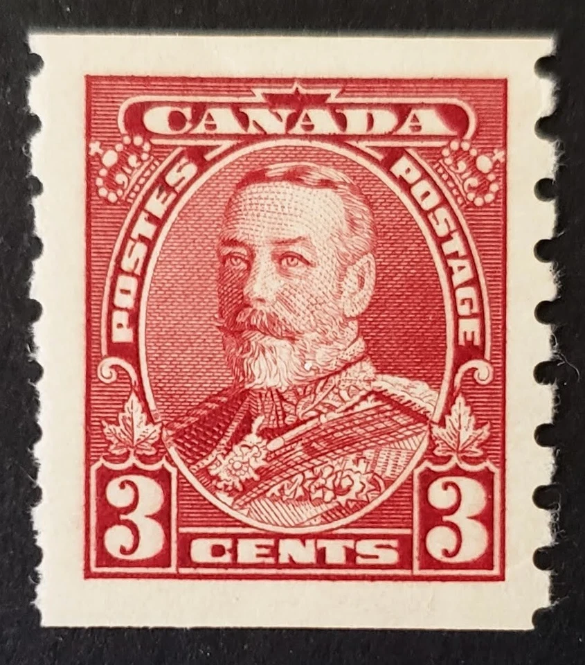 Stamps Canada Mint: #230 3c carmine Geo. V Pictorial Issue single coil F-VF MH - Image 1 of 1