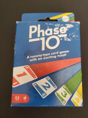 Phase 10 Card Game by Mattel, 108 cards, 2-6 Players, Ages 7+, 2022, See Notes  - Image 1 of 4