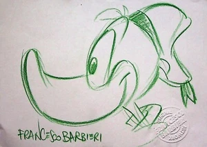 Donald Duck  Signed FRANCESCO BARBIERI Hand Drawn Convention Art 8.5" x 6" - Picture 1 of 2