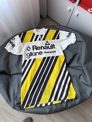 RENAULT VINTAGE RETRO 70'S CYCLING SHIRT JERSEY GITANE TELMAIL ORIGINAL SIZE 5 - Image 1 of 4