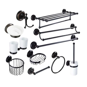 Set accessori bagno ottone nero sfregato ad olio ferramenta bagno porta asciugamani mzh130 - Foto 1 di 32