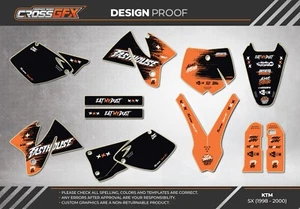1998 1999 2000 Graphics Kit for KTM SX 125 250 380 400 450 520 Decals Stickers - Picture 1 of 8