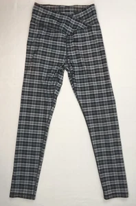 Aeropostale Leggings Youth Girls Medium Gray Plaid Stretch Workout Pants - Picture 1 of 10