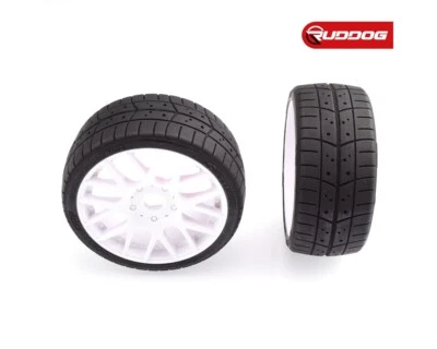 Sweep 1:8 EXP GT racing treaded glued tires 55deg. BeltEVO16 white wheel ... - Bild 1 von 2