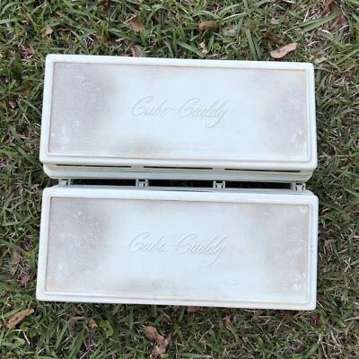 Bandejas de plástico vintage para cubitos de hielo con tapas apilables duraderas Foto 1 de 4