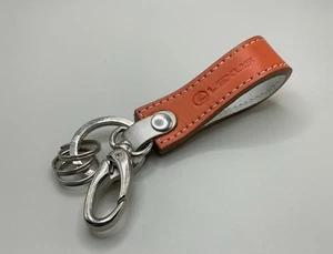 Rare Lexus Genuine Keychain Loop Orange Leather From Japan Official Keyring Fob - Picture 1 of 3