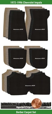 Conjunto de tapete berbere personalizado para Chevrolet Impala 72-96 com logotipo (5 peças) #C4W - Imagem 1 de 4