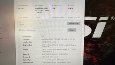 Msi stealth gs63 7rd - Image 1 of 4