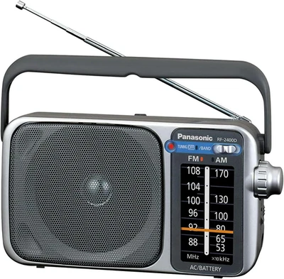 Panasonic Portable AM / FM Radio, Battery Operated Analog Radio, AC Powered, Sil - Image 1 of 4