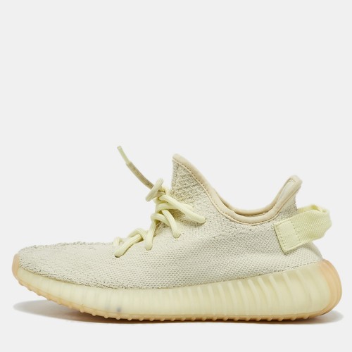 Sneakers Yeezy x Adidas giallo chiaro maglia tessuto Boost 350 V2 burro taglia 38