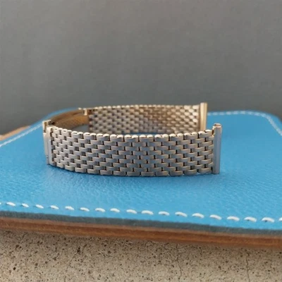 5/8" Rose Gold-Filled Mesh Kreisler Basketweave Unused 1940s Vintage Watch Band - Image 1 of 4