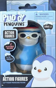 Pudgy Penguins Serie 2 Actionfigur - Blauer Pinguin mit Stirnband & Sonnenbrille - Bild 1 von 4