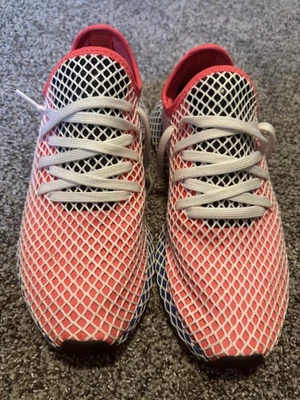 Adidas Deerupt Runner 2018 Men's Running Shoes Size 9.5CQ2624 Solar Red/Bluebird - Image 1 of 4