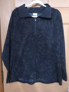Columbia Mujer Talla 2xl Negro Estampado 1/4 Cremallera Polar Sudadera Pullover - Imagen 1 de 9