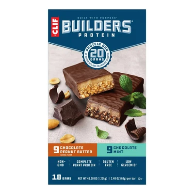 Paquete de barras de proteína Clif Builders variedad, 20 g de proteína, 18 paquetes/2,4 oz. SIN ENVÍO A CA Foto 1 de 4