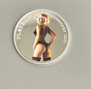 Playboy February 2002 Playmate Limited Edition Playboy Bunny 1/2oz Silver Round - Picture 1 of 7