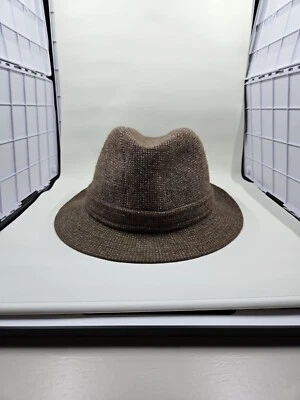Vintage Kangol Design Tweed Brown Fedora Hat Cap - Image 1 of 3