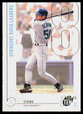2002 Topps Ten SO Ratio Leaders Ichiro Suzuki Seattle Mariners #99 - Image 1 of 2
