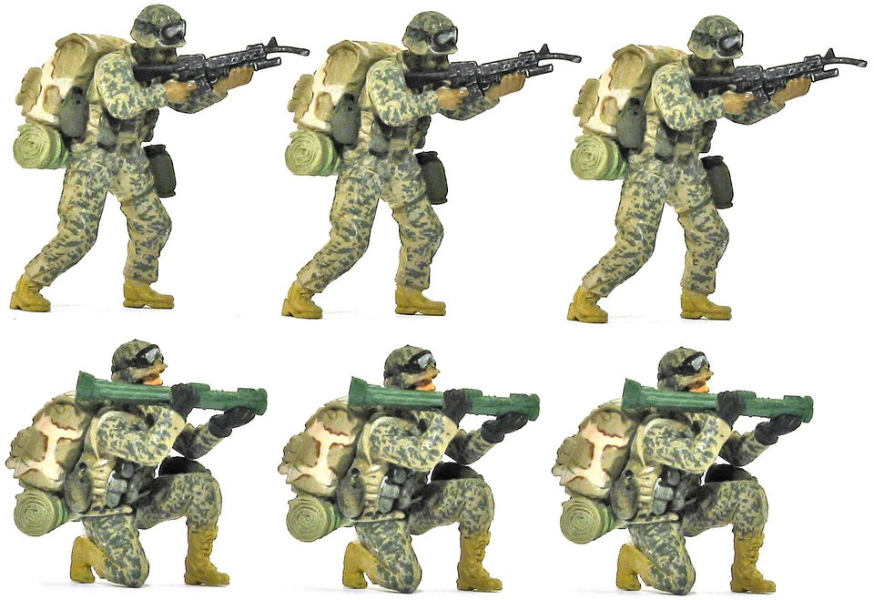 Forces of Valor U.S. 3rd inf. Division - 6 painted 54mm toy soldiers in 2 poses - Image 1 of 1
