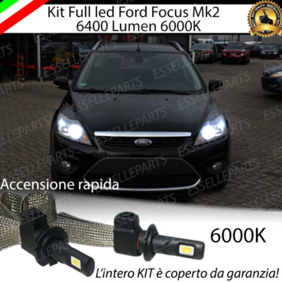 KIT FULL LED FORD FOCUS II LAMPADE H7 6000K XENON BIANCO GHIACCIO NO ERROR - Immagine 1 di 4
