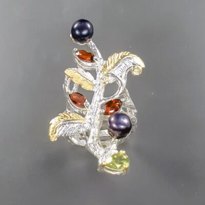 Natural  Not Enhanced Pearl Ring 925 Sterling Silver Size 6 /B-R1938 - Image 1 of 4