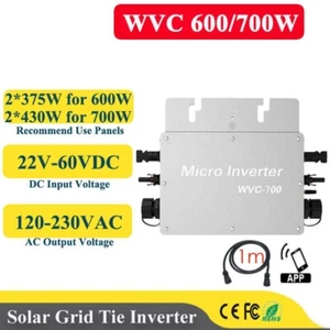 WVC 600W 700W Micro Inversor Solar Inversor Red Tie WIFI Limpieza AC230V AC110V - Imagen 1 de 15