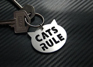 REGLA DE GATOS Gato Amante Felino Llavero Llave A Medida Acero Inoxidable Regalo - Imagen 1 de 1