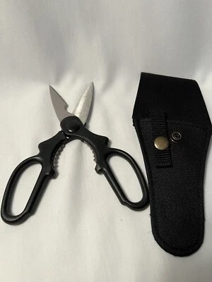 Scissors With Nylon Belt Sheath Sportsman Outdoors Fishing Camping Hunting New - Image 1 of 4