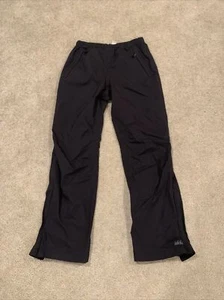 REI Black Nylon WATERPROOF RAIN PANTS Outdoor Hiking Gear Kid Sz YOUTH XL 18 - Picture 1 of 8