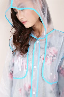 raincoat lady size white waterproof rainponcho travel outdoor - Image 1 of 4