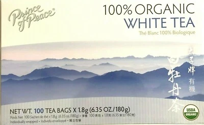 1 коробка, Prince of Peace 100% органический белый чай, 6,35 унц / 180 г - 100 чайных пакетиков - Изображение 1 из 2