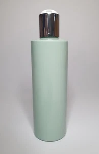 500ml Sage Green Cylindrical PET Plastic Bottle & Chrome Disc Top ANY AMOUNT - Picture 1 of 3