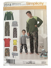 Simplicity Pattern 2318 S-L/S-XL Boys Mens Casual Knit Loungewear & Dog Sweater