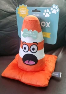 Fringe 8" Traffic Cone Dog Toy w/Squeaker & Crinkle Orange Watch Out New - Picture 1 of 5