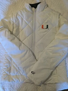Miami Hurricanes Women Full Zip 2 in 1 Quilted Jacket Glll Sports by Carl Banks - Picture 1 of 9