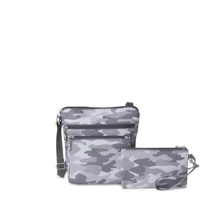 Baggallini Women's Pocket Crossbody Bag With RFID-Protected Wristlet Grey Cam... - Picture 1 of 6