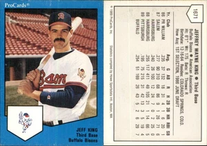 Jeff King 1989 ProCards Triple A #1671 RC Card FREE SHIP *AutographDen* - Picture 1 of 1