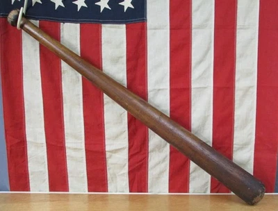 Vintage 1900s Antique Wood Baseball Bat Handcrafted Turned 34" Great Shape 1890s - Image 1 of 4