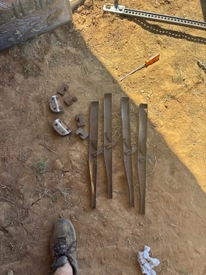 Vintage ENAMEL TABLE TOP porcelain Hardware For Table Leafs hoosier white 40s - Image 1 of 4