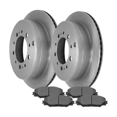 Rear Brake Rotors & Ceramic Pads Kit for Toyota Land Cruiser 2008-2020 5 Lug Foto 1 de 4