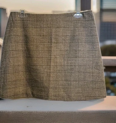 Mujer Talla 8 H&M Marrón Gris Falda a Cuadros Cierre de Cremallera Cintura 28 Nueva con Etiquetas Foto 1 de 4