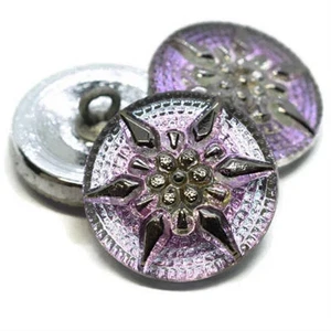 197, 18mm, Botón Estrella Vitrail Luz con Estrella de Plata, Costura, Pulsera, (pero14) - Imagen 1 de 1