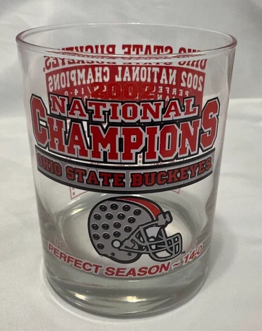 Ohio State Buckeyes 2002 National Champions Perfect Season 14-0 Whiskey Glass Cover